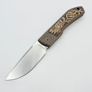 Uldanov Custom Knives One Off Sierra Titanium Handles w/ Copper/Silver/Gold Hand Engraved Inlays & S125VN