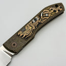 Uldanov Custom Knives One Off Sierra Titanium Handles w/ Copper/Silver/Gold Hand Engraved Inlays & S125VN