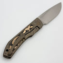 Uldanov Custom Knives One Off Sierra Titanium Handles w/ Copper/Silver/Gold Hand Engraved Inlays & S125VN