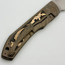 Uldanov Custom Knives One Off Sierra Titanium Handles w/ Copper/Silver/Gold Hand Engraved Inlays & S125VN