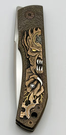 Uldanov Custom Knives One Off Sierra Titanium Handles w/ Copper/Silver/Gold Hand Engraved Inlays & S125VN