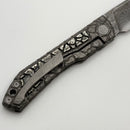 Uldanov Custom Knives One Off Sierra Titanium Handles w/ Silver/Copper Hand Engraved Inlays & Damascus Front Flipper