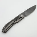 Uldanov Custom Knives Sierra w/ Milled Titanium/Carbon Fiber & ZD1-1016 Damascus