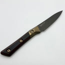 Microtech Paring Knife Black Cherry G-10/Bronze Titanium Bolster Handle w/ DLC M390MK 3500B-1DLCBCS