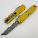 Microtech Ultratech Gen IV Apocalyptic Full Serrated T/E w/ Yellow Handle 11234-12APYW