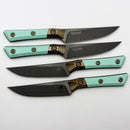 Microtech Steak 4 Piece Set Caribbean Blue G-10/Bronze Ti Bolster Handle w/ DLC M390MK 3600B-1SETDLCCAS