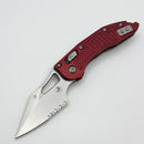 Microtech Knives Manual M-Stitch RAM LOK Merlot Frag Aluminum Handles & 3" Part Serrated Stonewash M390MK 169MRL-11FRMR
