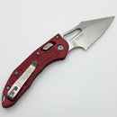 Microtech Knives Manual M-Stitch RAM LOK Merlot Frag Aluminum Handles & 3" Part Serrated Stonewash M390MK 169MRL-11FRMR