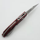 Microtech Knives Manual M-Stitch RAM LOK Merlot Frag Aluminum Handles & 3" Part Serrated Stonewash M390MK 169MRL-11FRMR