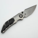 Poikilo Blade Christensen Knifeworks Casque Titanium Handles w/ 3 Piece Black Ti Inlays & Pearlescent M398