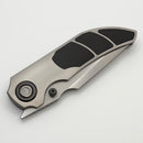 Poikilo Blade Christensen Knifeworks Casque Titanium Handles w/ 3 Piece Black Ti Inlays & Pearlescent M398