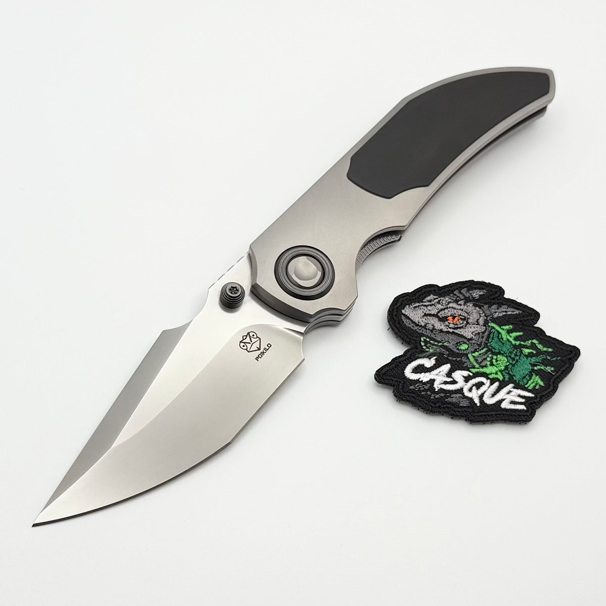 Poikilo Blade Christensen Knifeworks Casque Titanium Handles w/ Black