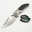 Poikilo Blade Christensen Knifeworks Casque Titanium Handles w/ Black Ti Inlays & Pearlescent M398