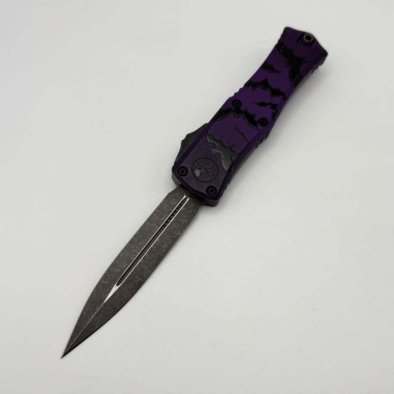 Pre Owned Microtech Knives Mini Hera Bats Halloween D/E M390MK Signature Series 1702M-1HWBAS