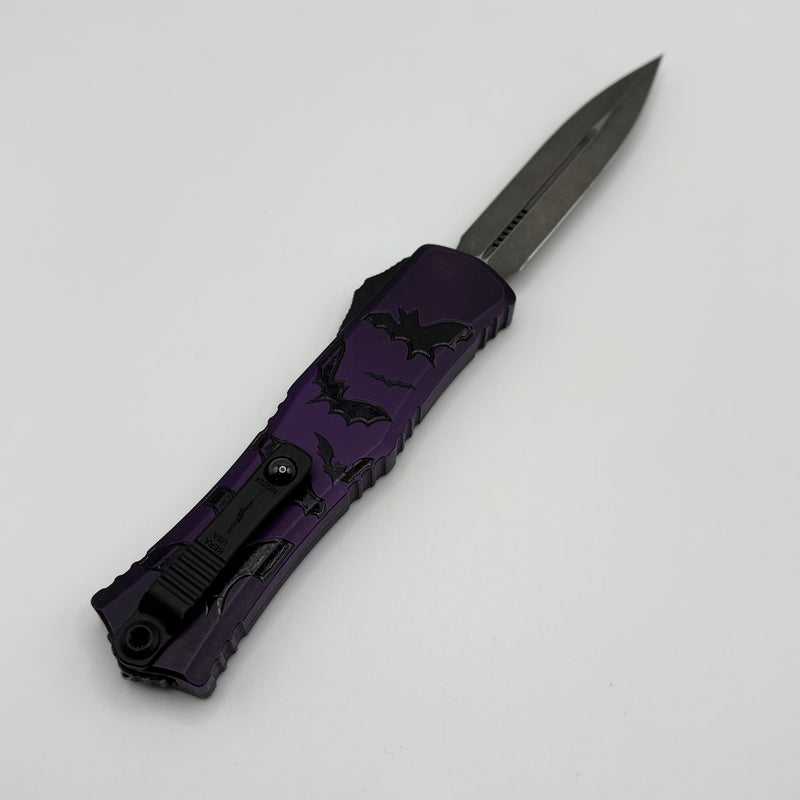 Pre Owned Microtech Knives Mini Hera Bats Halloween D/E M390MK Signature Series 1702M-1HWBAS