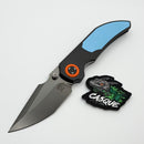 Poikilo Blade Christensen Knifeworks Casque Titanium Handles w/ Teal Ti Inlays & Pearlescent Stonewash DLC M398