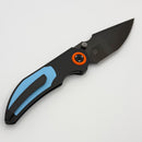 Poikilo Blade Christensen Knifeworks Casque Titanium Handles w/ Teal Ti Inlays & Pearlescent Stonewash DLC M398
