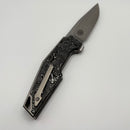 Pre-Owned We Knife OAO (One And Only) Flipper Integral Titanium Handle w/ Aluminum Foil Carbon Fiber Inlays & Hand Satin 20CV WE23001-1