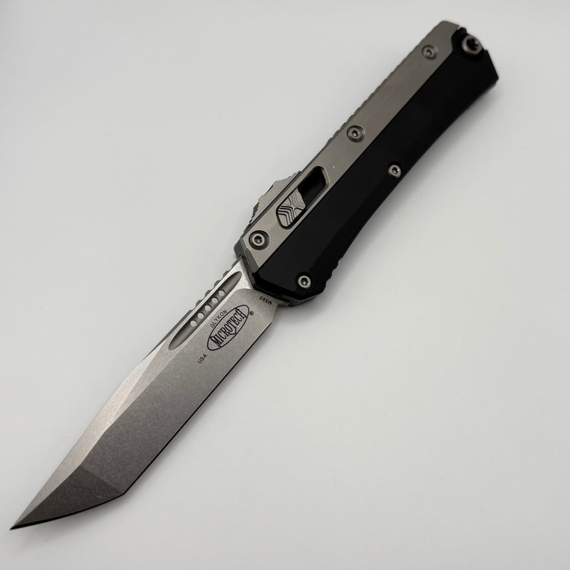 Pre-Owned Microtech Glykon Stonewash Standard Tanto w/ Bead Blast Overlay 185-10