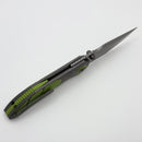 Poikilo Blade Christensen Knifeworks Casque Titanium Handles w/ 3 Piece Green Ti Inlays & Dark Stonewash M398
