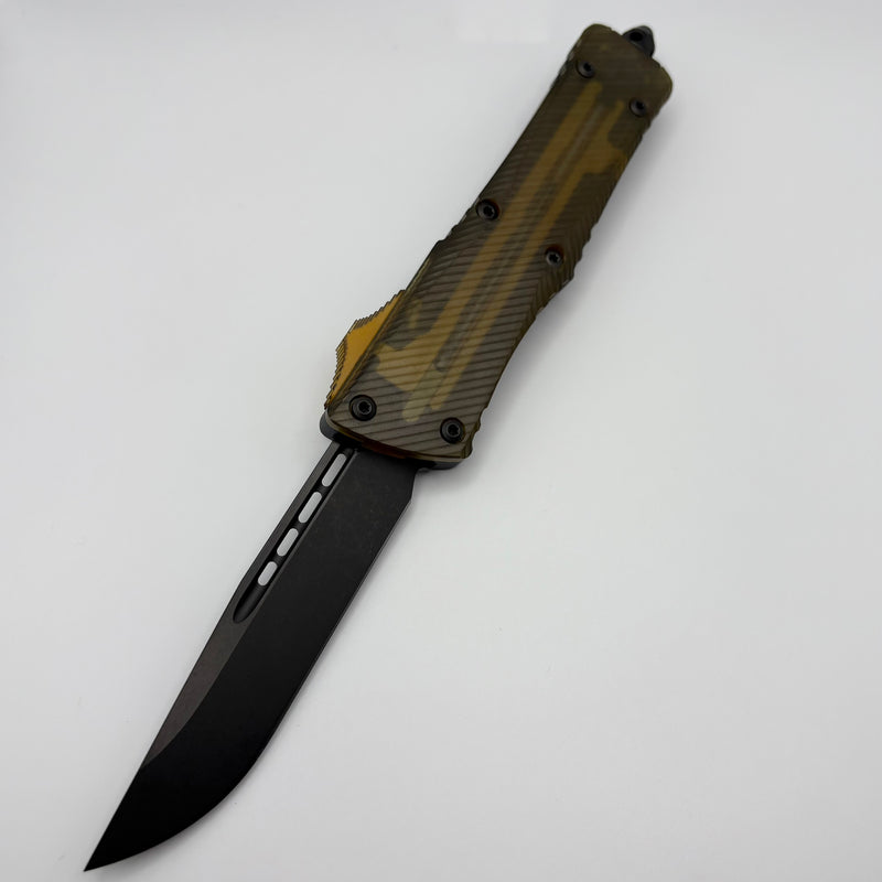 Pre-Owned Microtech Combat Troodon Fluted Ultem Top/Button w/ DLC Single Edge 143-1DLCTULS