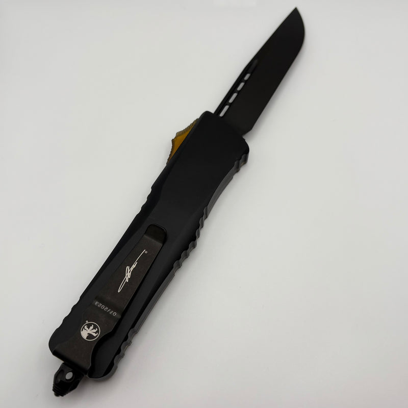 Pre-Owned Microtech Combat Troodon Fluted Ultem Top/Button w/ DLC Single Edge 143-1DLCTULS