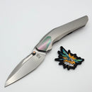Poikilo Blade VK-Odon S1 Titanium Handles w/ Zirc Accents & Pearlescent Stonewash M398