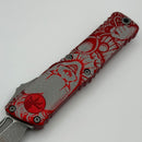 Microtech Knives Combat Troodon Gen III Apocalyptic T/E w/ Red Handle 1144-10APRD (In House Modified)