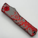 Microtech Knives Combat Troodon Gen III Apocalyptic T/E w/ Red Handle 1144-10APRD (In House Modified)