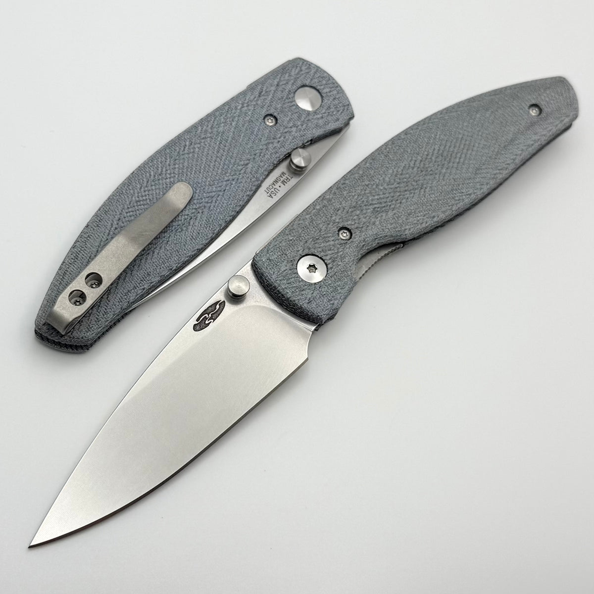 TRM Atom w/ Denim Micarta 3D Contoured Lizard Skin Handles & MagnaCut TRM Atom w/ Denim Micarta 3D Contoured Lizard Skin Handles & MagnaCut