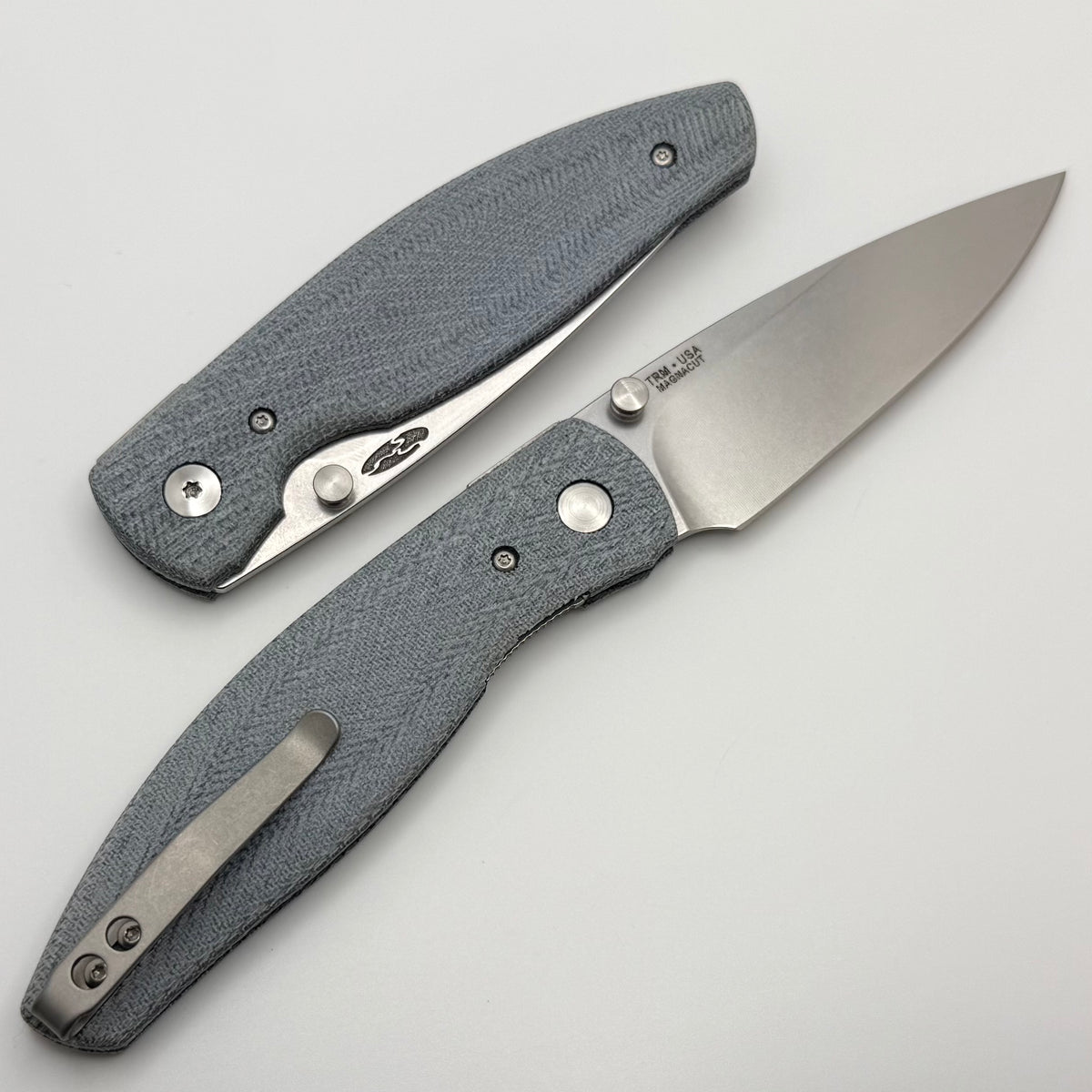 TRM Atom w/ Denim Micarta 3D Contoured Lizard Skin Handles & MagnaCut