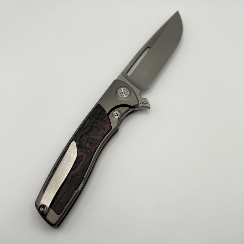 Pre-Owned SharpByDesign Mini Evo Purple Haze Fat Carbon & Drop Point M390