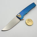 MachineWise Sonora Blue Titanium Integral Handle w/ Brass Bolster & Stonewash S90V