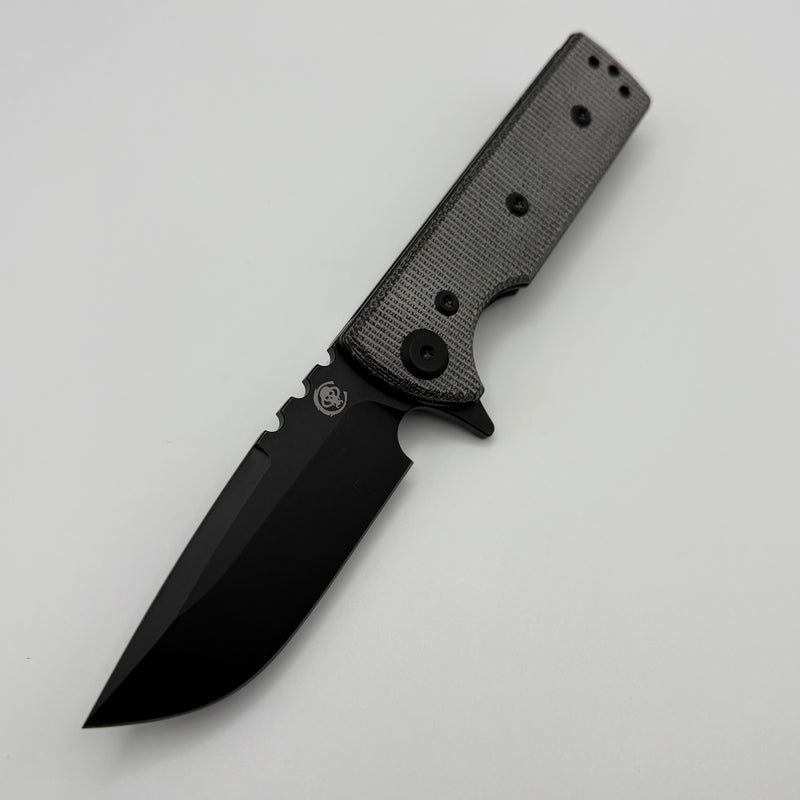 Pre-Owned Chaves Knives T.A.K Blackout w/ Black Micarta & PVD Drop Point Elmax - Blue Label