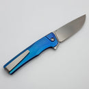 MachineWise Sonora Blue Titanium Integral Handle w/ Brass Bolster & Stonewash S90V