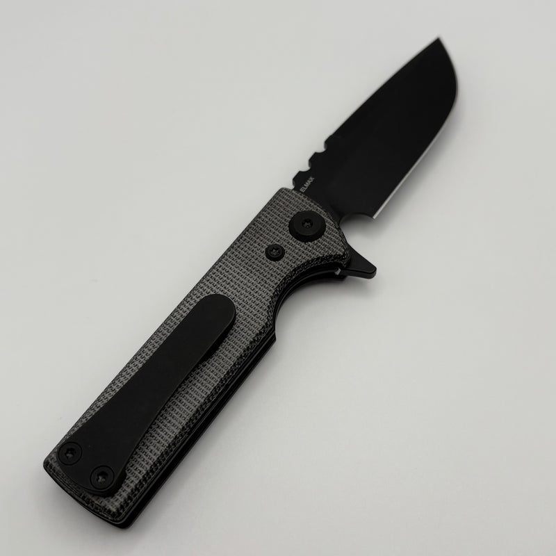 Pre-Owned Chaves Knives T.A.K Blackout w/ Black Micarta & PVD Drop Point Elmax - Blue Label