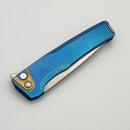 MachineWise Sonora Blue Titanium Integral Handle w/ Brass Bolster & Stonewash S90V