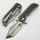Mechforce Knives Alphahunter Collab Apocalypse w/ Forest Eye Fat Carbon Inlaid Titanium Handles & MagnaCut