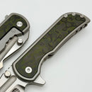 Mechforce Knives Alphahunter Collab Apocalypse w/ Forest Eye Fat Carbon Inlaid Titanium Handles & MagnaCut