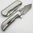 Mechforce Knives Alphahunter Collab Apocalypse w/ Moon White Fat Carbon Inlaid Titanium Handles & MagnaCut NCB Exclusive