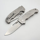 Demko Knives AD20I Slim w/ Textured Titanium Handles & Clip Point Nitro-X7