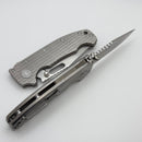 Demko Knives AD20I Slim w/ Textured Titanium Handles & Clip Point Nitro-X7