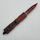 Microtech Dirac Black/Red Hex Camo Handle D/E Signature Series 225-1BKRDHXCS