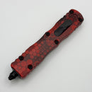 Microtech Dirac Black/Red Hex Camo Handle D/E Signature Series 225-1BKRDHXCS