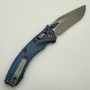 Marfione Select Microtech Amphibian Mini RAM LOK Antique Blue Titanium Slab Handles & 3.25" Apocalyptic M390MK W/ Blue Accents 137MRL-10APMS1