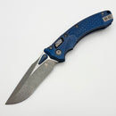 Marfione Select Microtech Amphibian Mini RAM LOK Antique Blue Titanium Frag Handles & 3.25" Apocalyptic M390MK W/ Blue Accents 137MRL-10APFRMS1