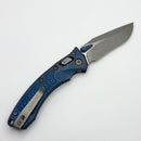 Marfione Select Microtech Amphibian Mini RAM LOK Antique Blue Titanium Frag Handles & 3.25" Apocalyptic M390MK W/ Blue Accents 137MRL-10APFRMS1