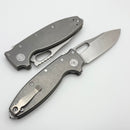 Demko Knives Shark-A-Tac Smooth Titanium Handles w/ Spike Breaker & Two-Tone Raw MagnaCut
