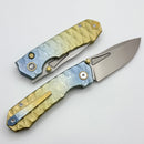 Remette RT-Rhino Blue/Gold Crystal Titanium Handle w/ M390 Blade RNV2-B