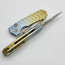 Remette RT-Rhino Blue/Gold Crystal Titanium Handle w/ M390 Blade RNV2-B